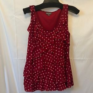 Roz & Ali Red Polka Dot Tank Top XL